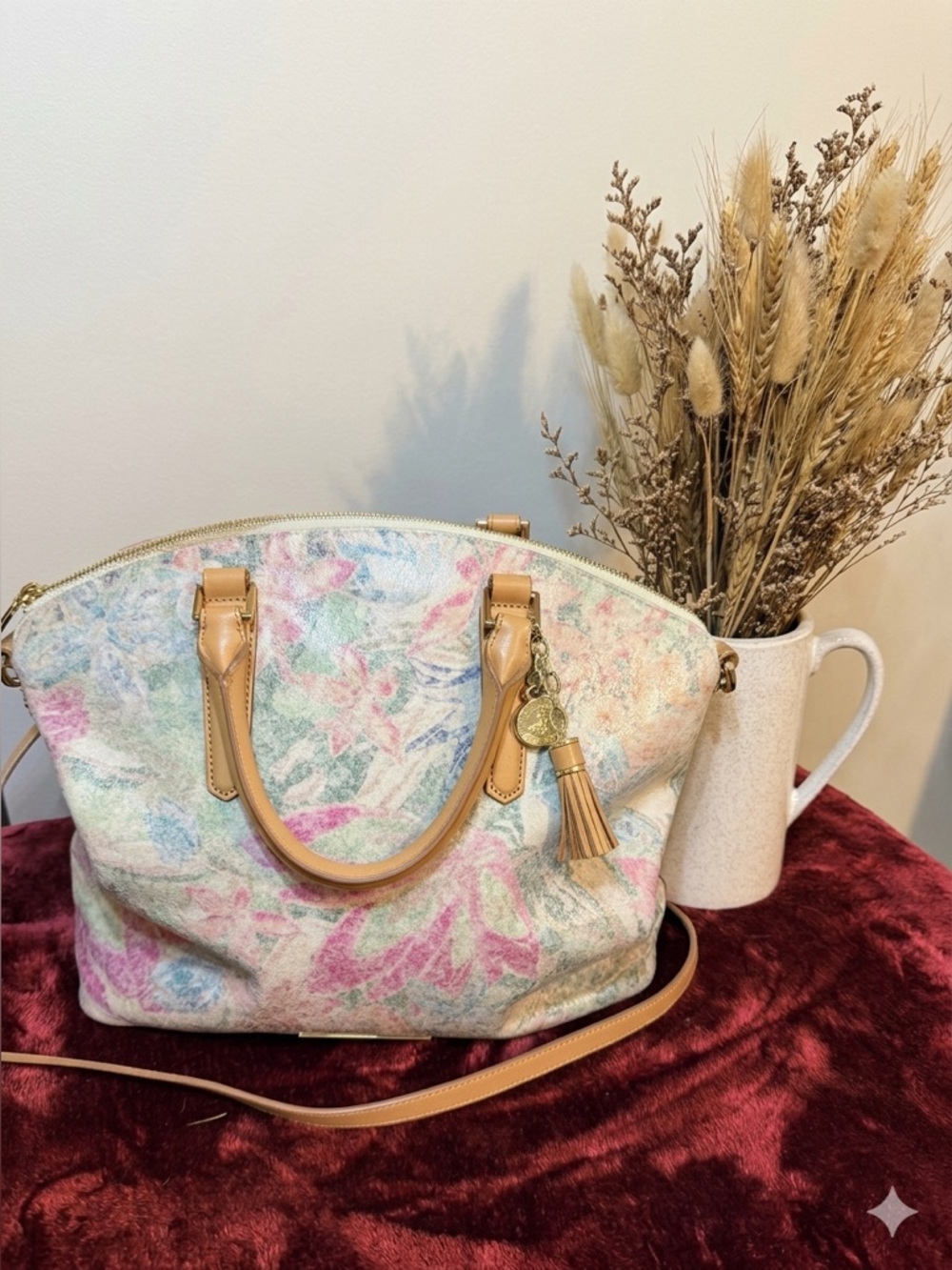 Authentic Brahmin Creme Talitha Large Duxbury Satchel Multicolor - Picture 2 of 16
